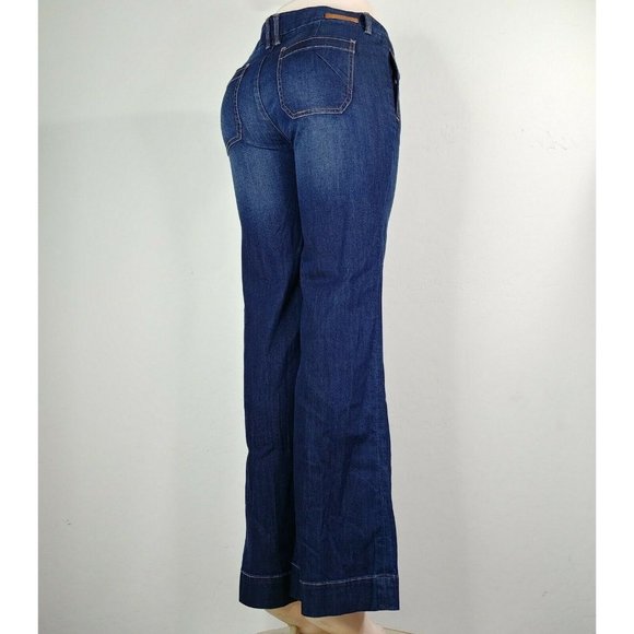 Level 99 Flared Wide Leg Women's Blue Denim Jeans - Picture 2 of 12